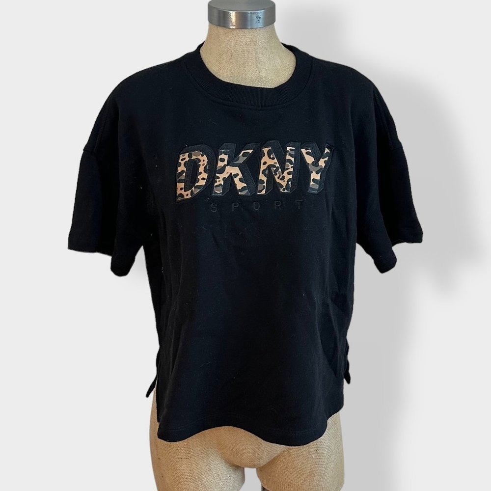 DKNY Sport Black Short Sleeve Sweatshirt M